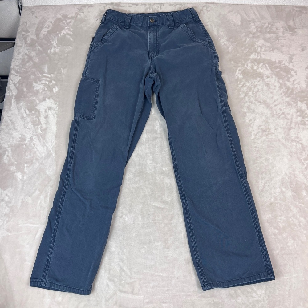 Carhartt Carpenter Pants Mens 32x34 Loose Fit Canvas Blue Cotton Grunge B151